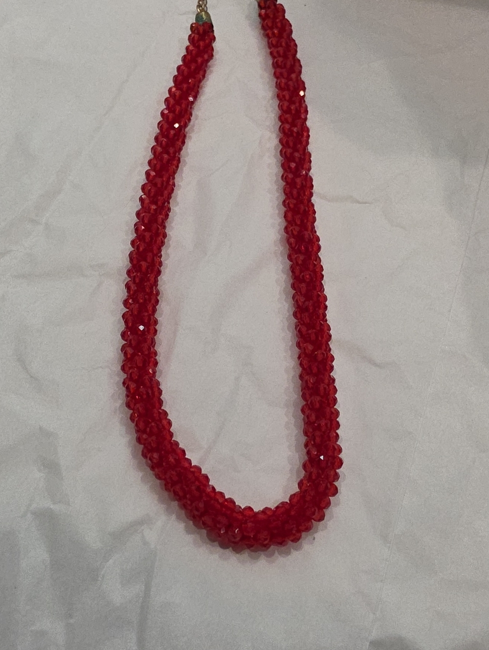 Red Beaded Twist Necklace - Women's Jewelry